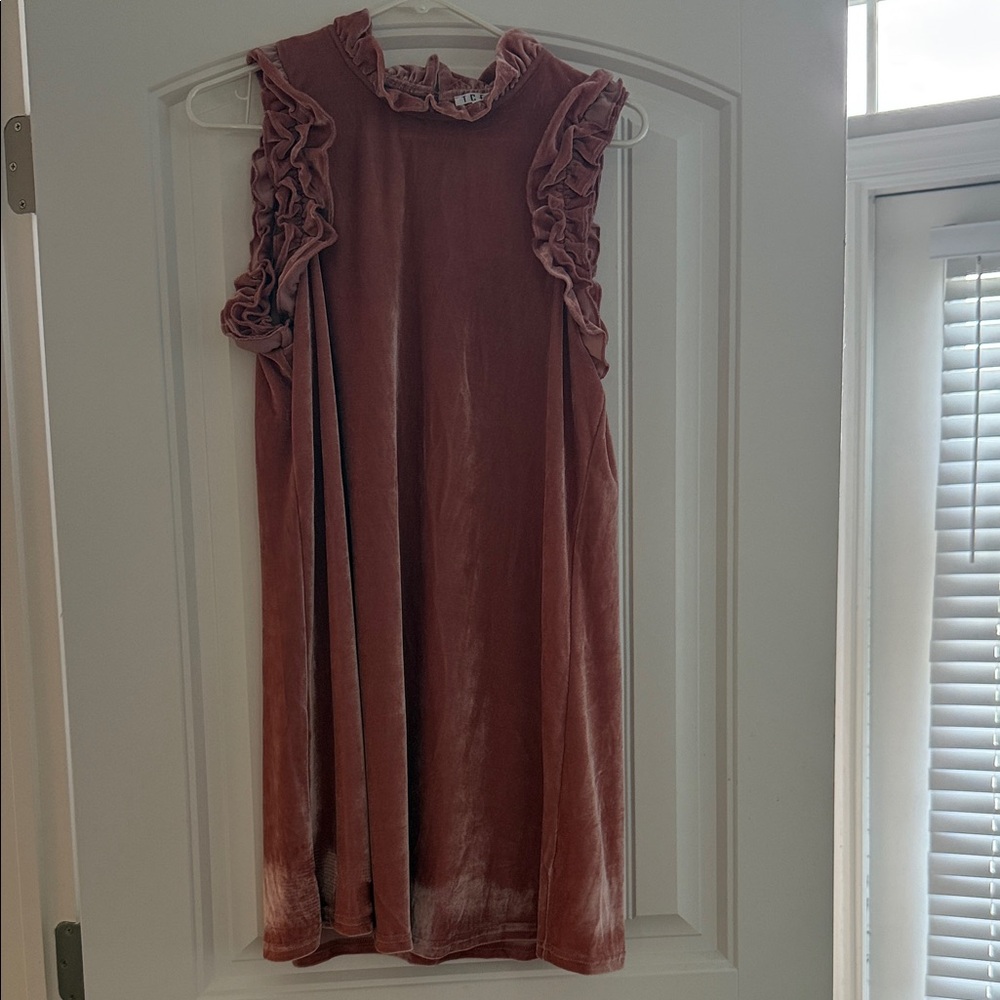 TCEC Ruffled Mini Dress in Peachy-Rust